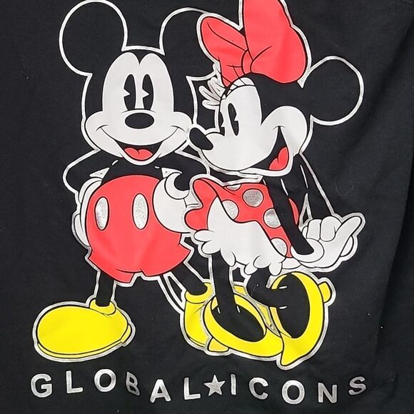 Disney XL 15/17 Mickey and Minnie Mouse French Terry Cold Shoulder Sweatshirt - Picture 2 of 5